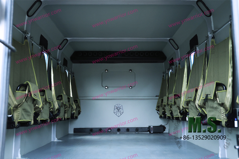 interior of Chiense soldier carrier armored vehicle