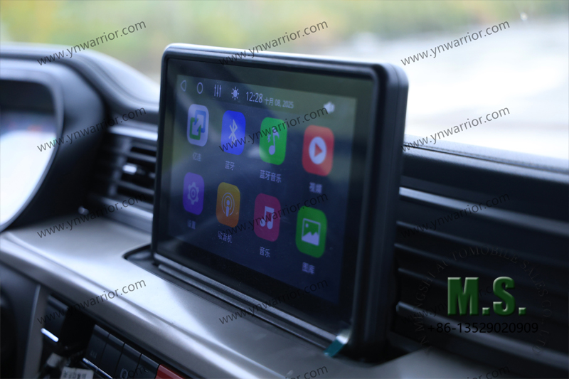 multiple funtional screen on Dongfeng 4x4 off-road bus made in China