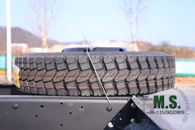 Dongfeng 6x6 off-road truck chassis with cab spare tyre on frame