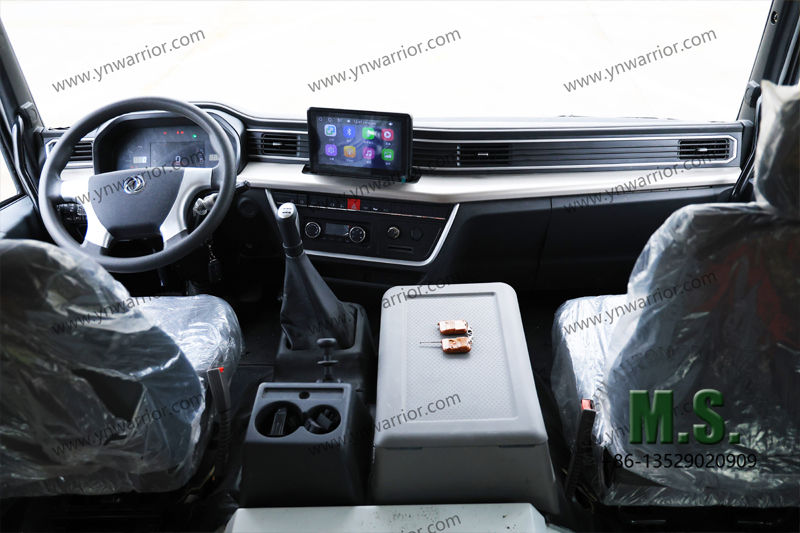 cab of Dongfeng 4x4 off-road bus with 360° system