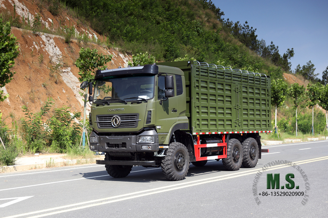 Dongfeng Six Wheel Drive Off-road Truck_6*6 15T High Container Heavy Duty Truck_340 hp 6WD Special Logistics Truck for Export