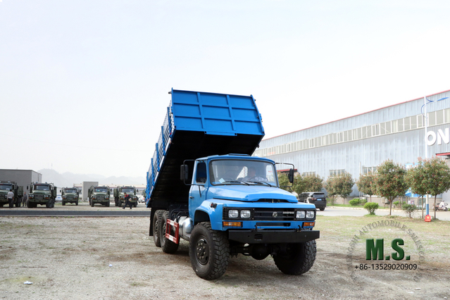Dongfeng Six Wheel Drive Dump Truck_6*6 5T Diesel EQ2100 Tipper Truck Pointed Head Dump Vehicle_Dongfeng Export Special Truck Manufacturer