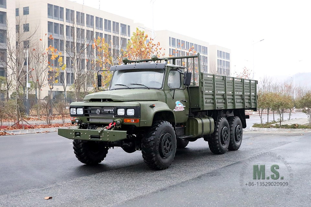 190hp EQ2100 Six-wheel Drive Off Road Truck_Dongfeng Pointed Head One-Piece Glass Single Row Cab Truck_6*6 Dongfeng Export Special Vehicle