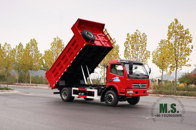 Red Dongfeng 4×2 Dump Truck_Light Duty Single Row Tipper Truck _Mining Haulage Truck_ Export Special Vehicle Manufacturer