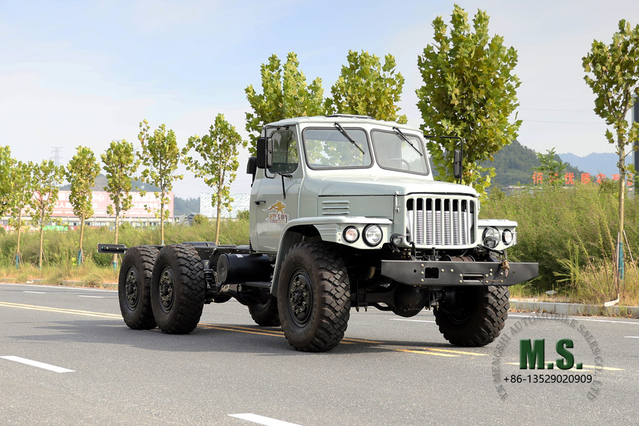 EQ2100 Dongfeng Six Drive Off Road Chassis_Double Glass Pointed Head Single Row Chassis Export Special Vehicle Chassis