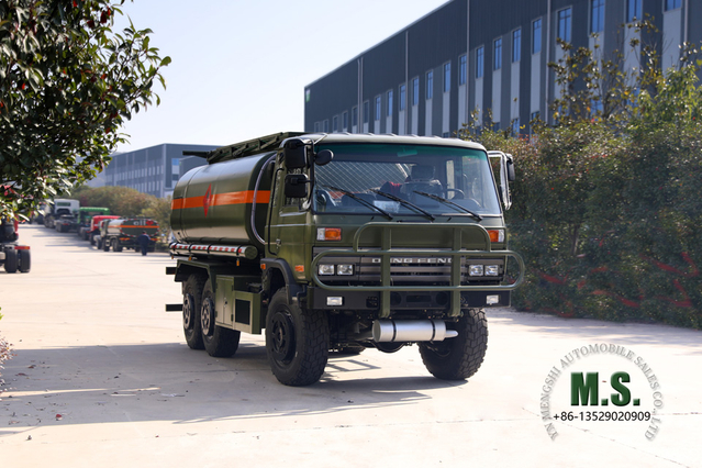 6*6 EQ2102 Tanker Truck_Dongfeng 190HP Six-wheel Drive Oil Tank Truck For Sale_8~10 Cubic Metre Fuel Tanker Lorry_Export Special Vehicle