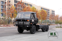 Black 6×6 Dongfeng EQ2102 Chassis_ Six Drive 153 One and a Half Row Cab Off Road Chassis_Export Special Truck Chassis