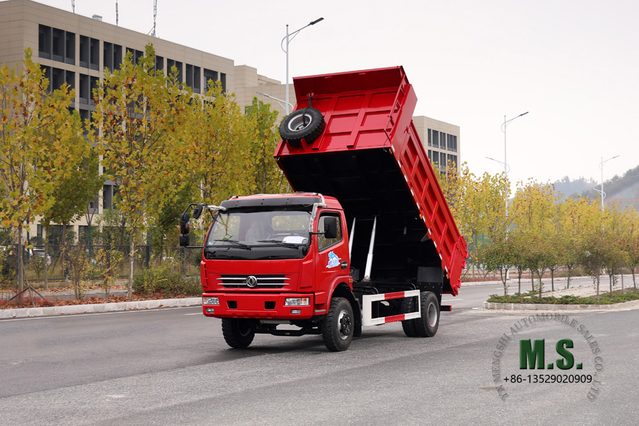 Red Dongfeng 4×2 Dump Truck_Light Duty Single Row Tipper Truck _Mining Haulage Truck_ Export Special Vehicle Manufacturer