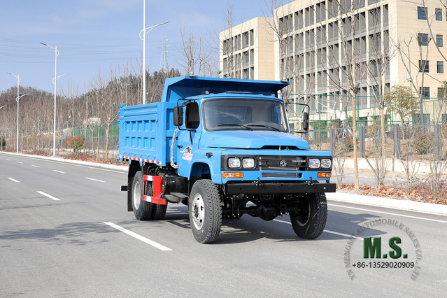 Dongfeng Blue 4×4 Dump Truck_ 170 hp Four-wheel Drive Pointed Head Single Row Mining Trucks Tipper Truck for sale_Export Special Vehicle