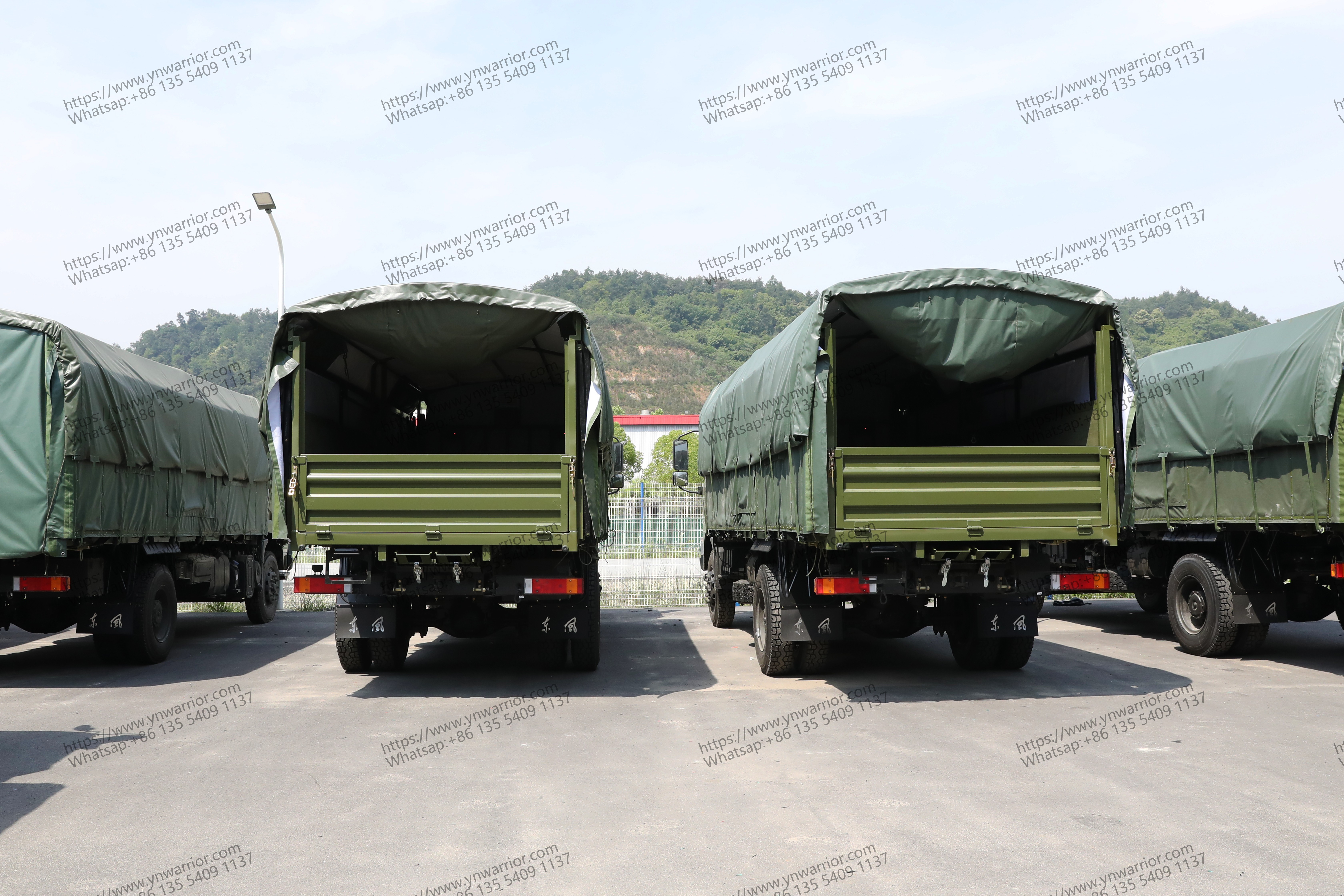 Dongfeng 4x4 troops truck with cannopy rear perpsective