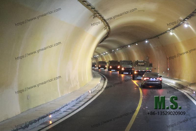 Dongfeng truck fleet in the tunnel