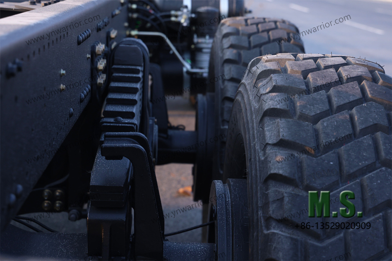 dongfeng 6x6 long nose truck chassis with cab heavy standard leaf spring