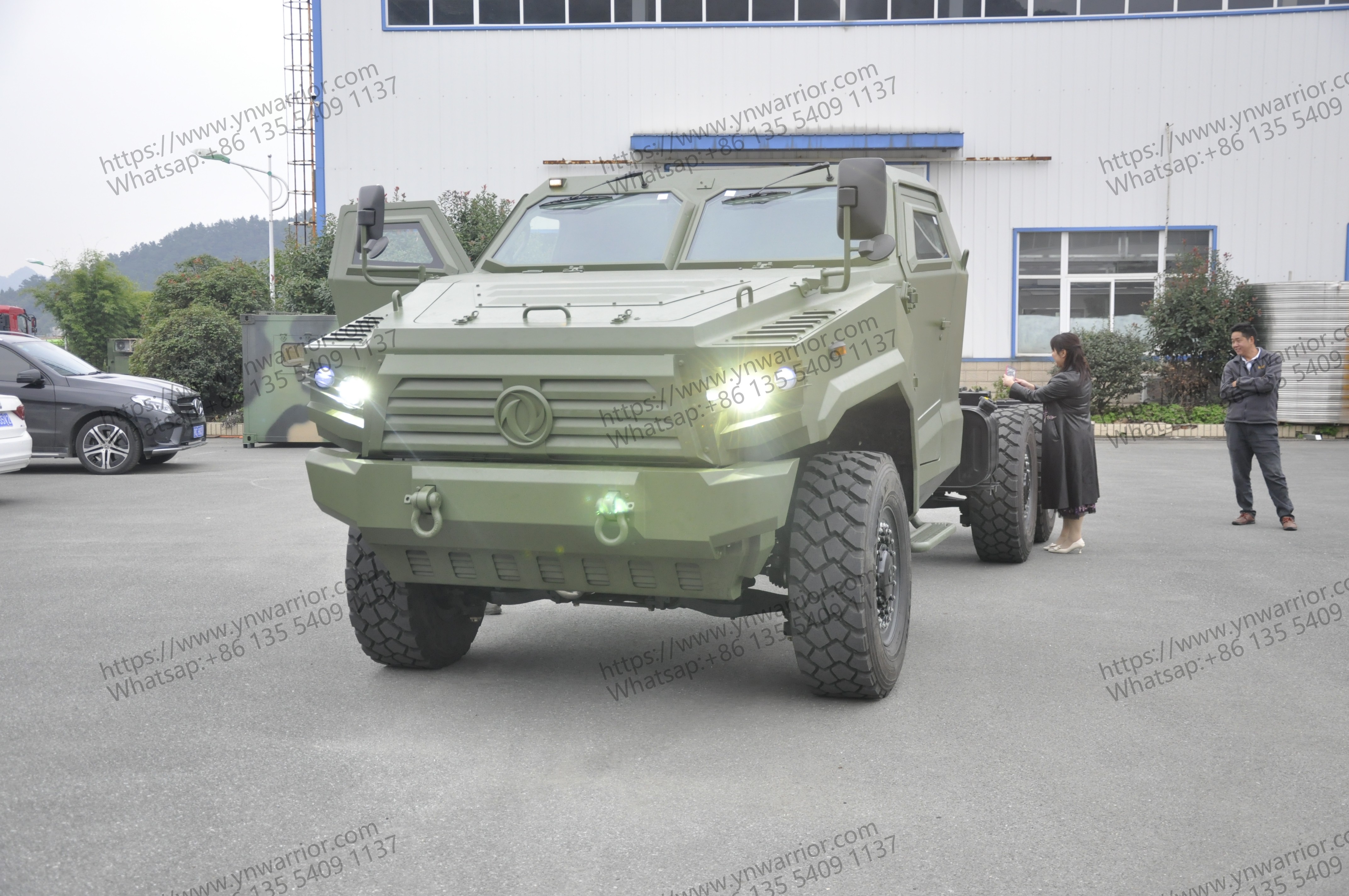 6X6 Independent suspension armored vehicle front perspective