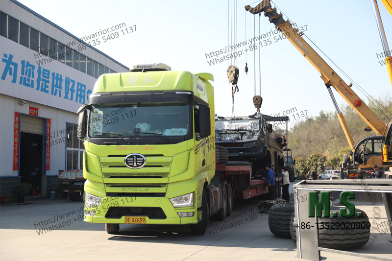 massive vehicle shipping and loading