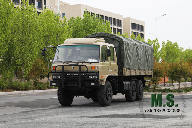 210-horsepower 11-ton Gross Weight Doulbe Row Cab Military Truck with Removable Rain Tarpaulin_Cummins Engine, Folding Seats, Soldier Truck, Rear Electric Winch, CTIS on Tyre_Manufacturer Direct