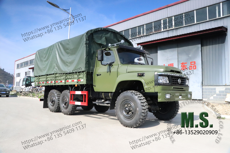 Dongfeng 6x6 military dump truck with tarpaulin