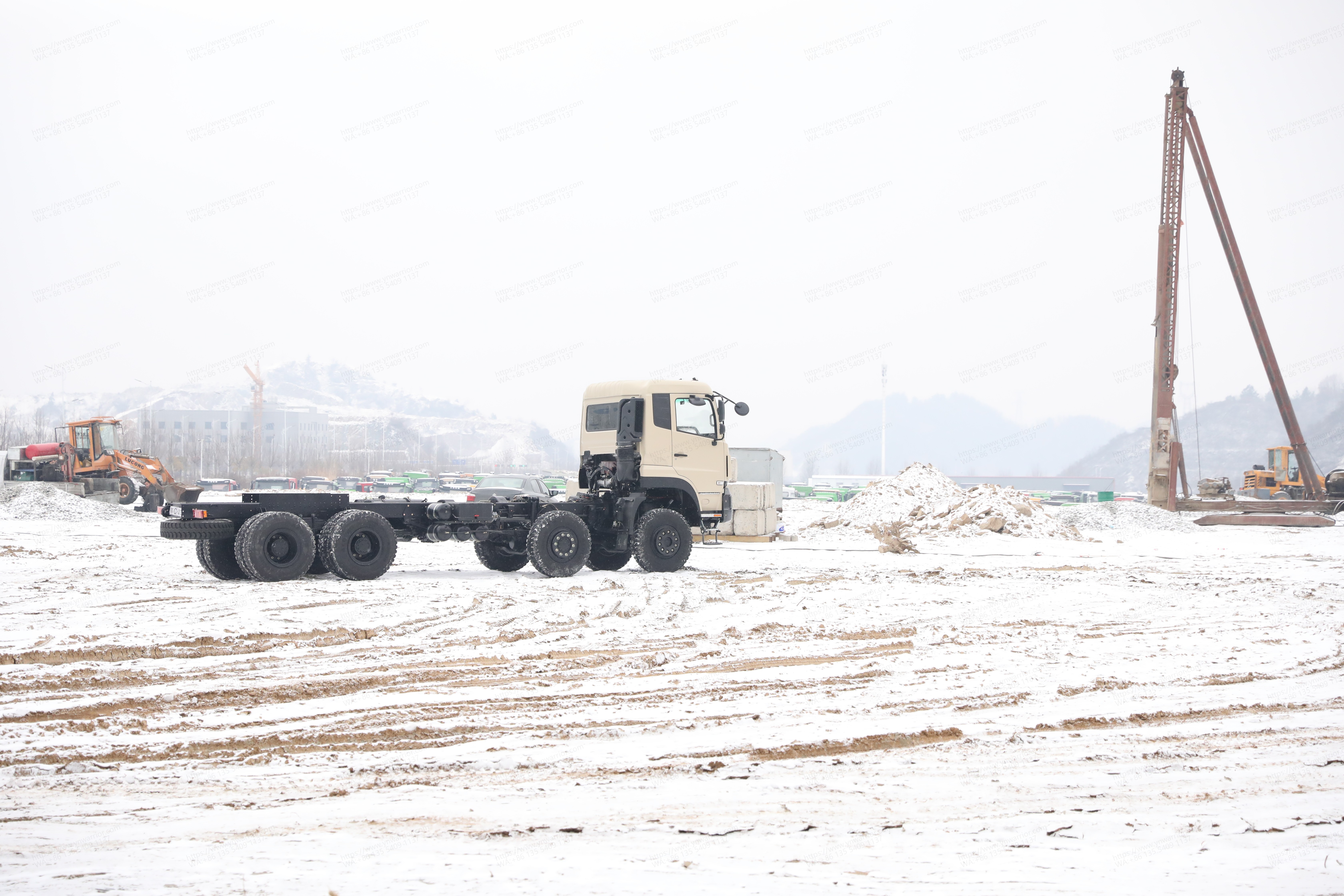 Chinese Dongfeng 8x8 truck chassis double layer frame