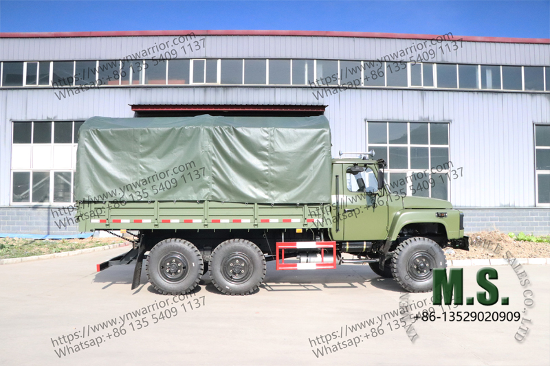 side perspective of Dongfeng military truck, 6x6