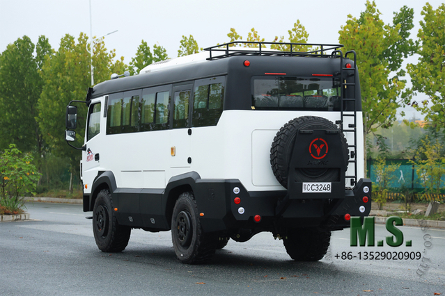 210-horsepower 8-ton Gross Weight Dongfeng 4x4 Off-road Bus White Color_Cummins Engine, Side Emergency Door, Automatic Spare Tyre Rack, Customizable Specification_Manufacturer Direct