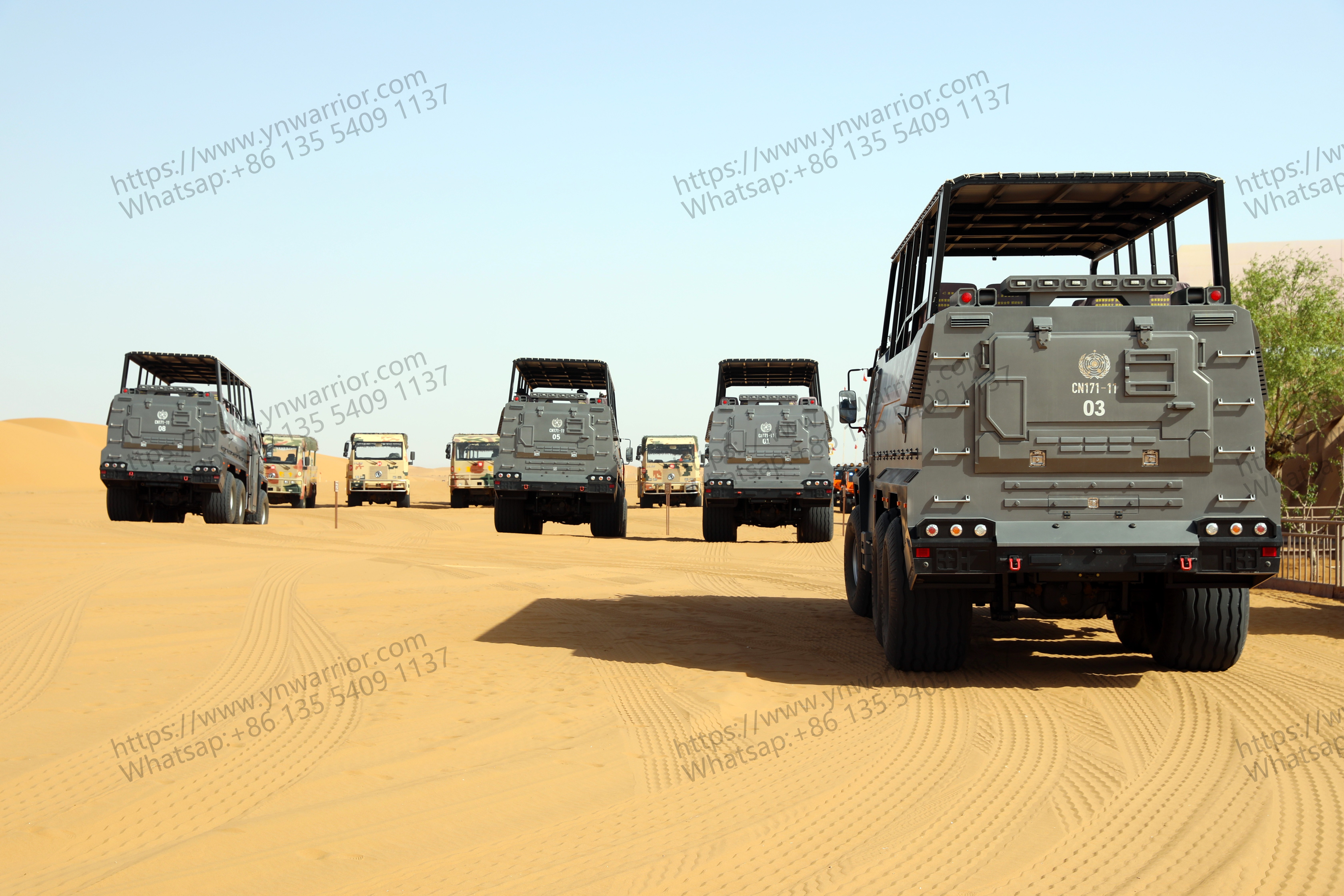 large-scale desert cruiser bus fleet