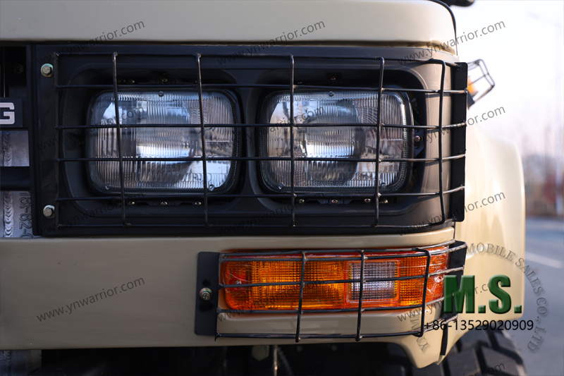 dongfeng 6x6 long nose truck chassis with cab protective grid conver the front head light