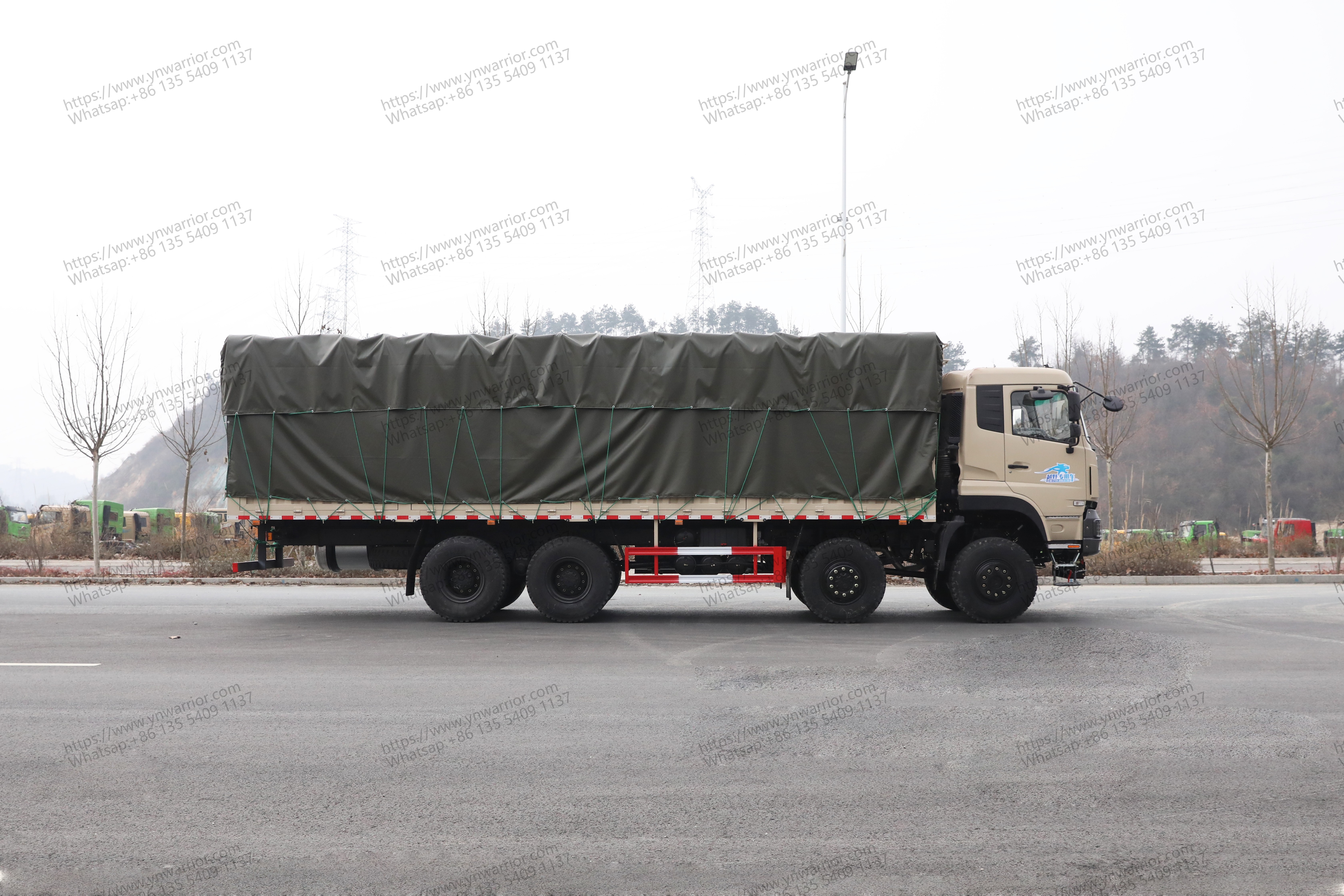 Dongfeng 8x8 heavy duty truck side perspective