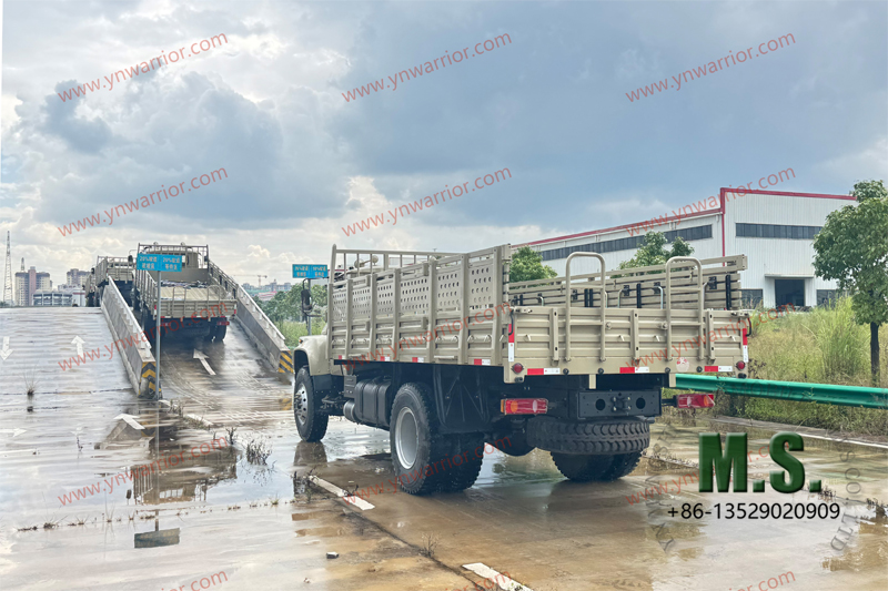 Dongfeng 4x4 truck rear double tyre_ go up test