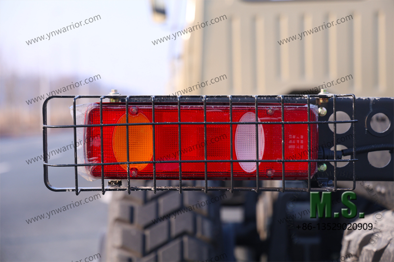 dongfeng 6x6 long nose truck chassis with cab protective grid covered the brake light