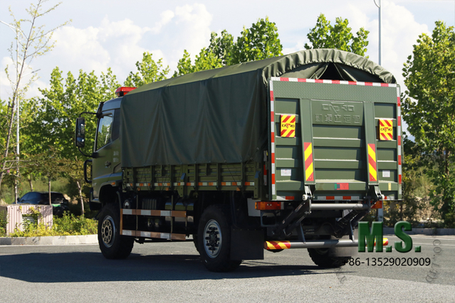210-horsepower 16-ton Gross Weight Dongfeng 4x4 Cargo Truck_Cummins Engine, Euro-6 Emission Level, Hydraulic Lift Ramp Gate, Rain Tarpaulin, Heavy Duty_Manufacturer Direct