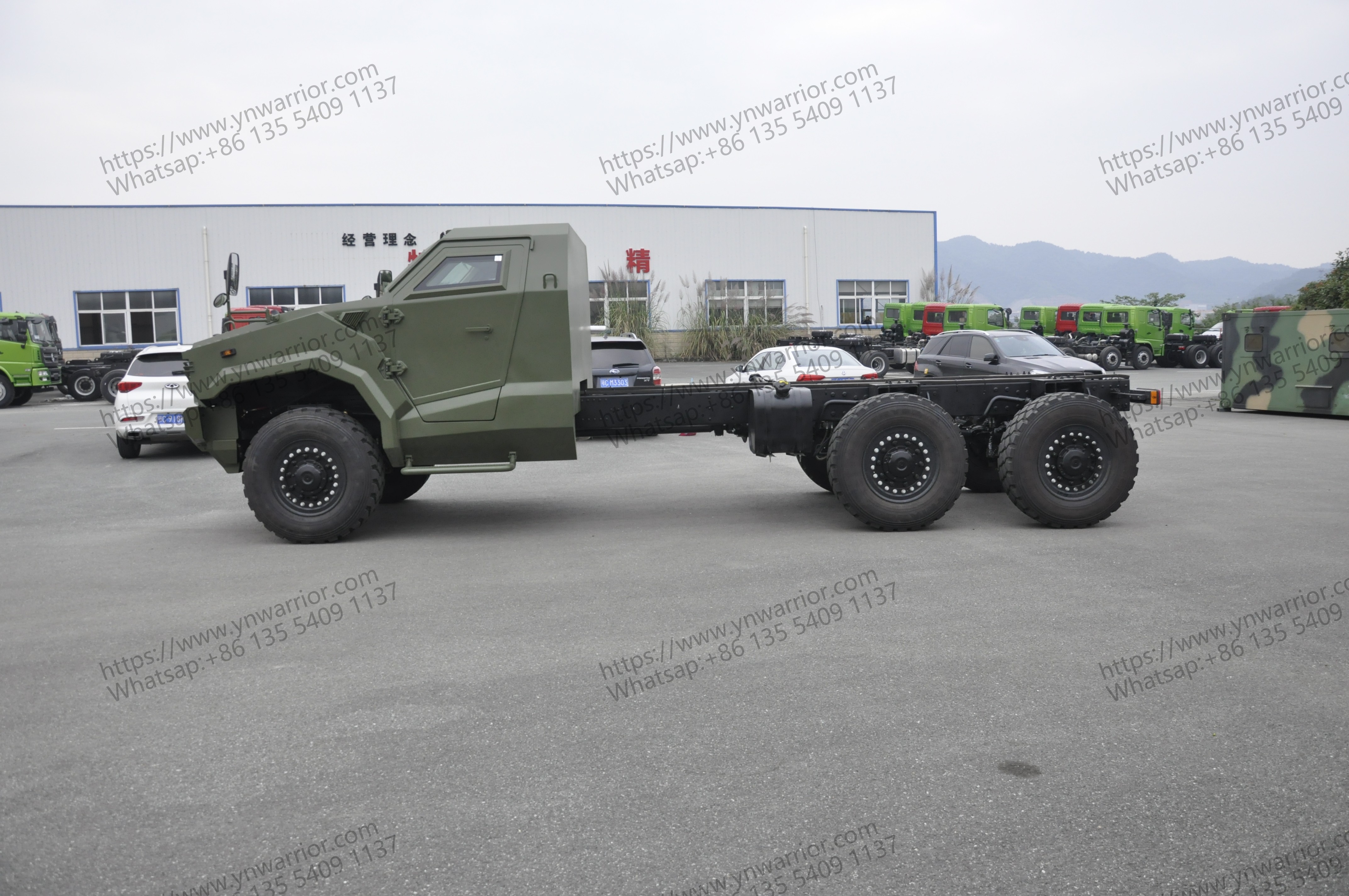 6X6 Independent suspension armored chassis overall dimension