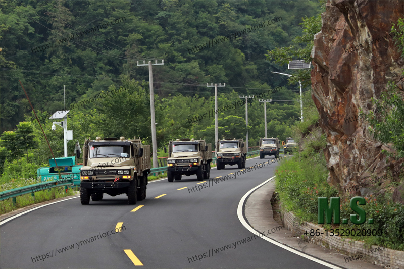 Dongfeng truck fleet real footage
