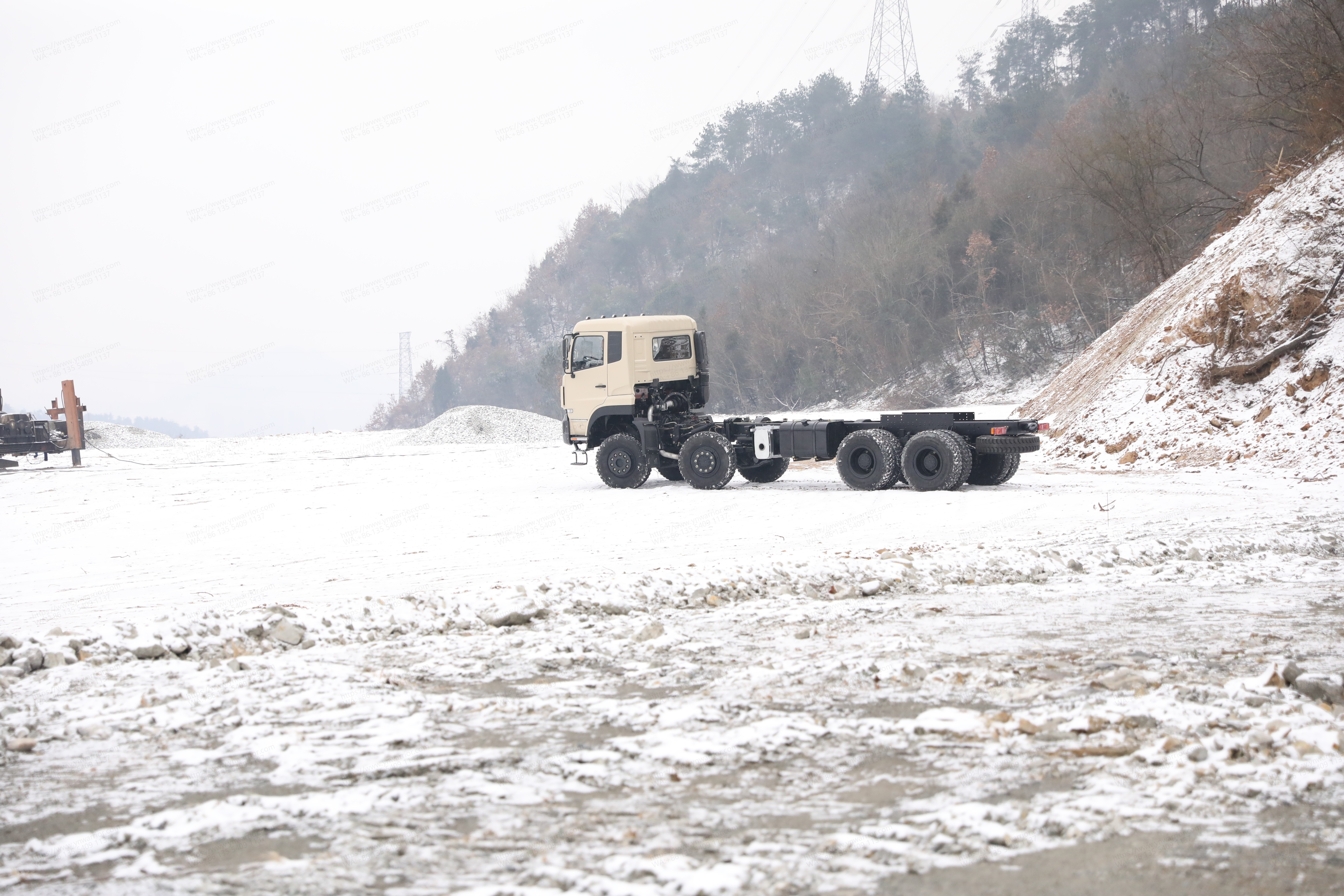 Chinese Dongfeng 8x8 truck chassis hard suspension