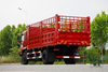 Extended 4×2 grid stake dump truck equipped with 210HP Weichai engine for heavy cargo transportation.